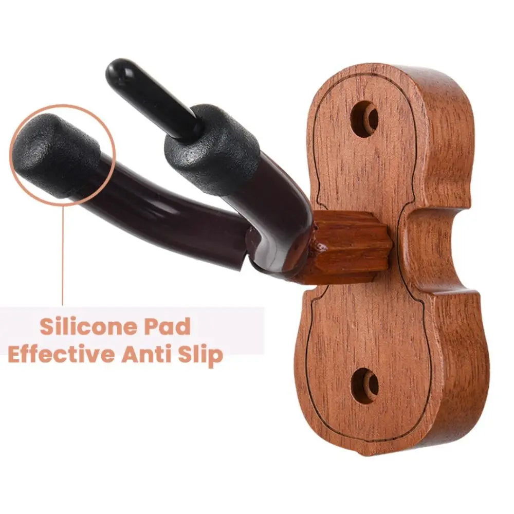 High Quality Wood Base Violin Hanger Hook Wall Mount with Bow Hook Violin/Viola Stand Non-slip Violin Hanger Violin/Viola