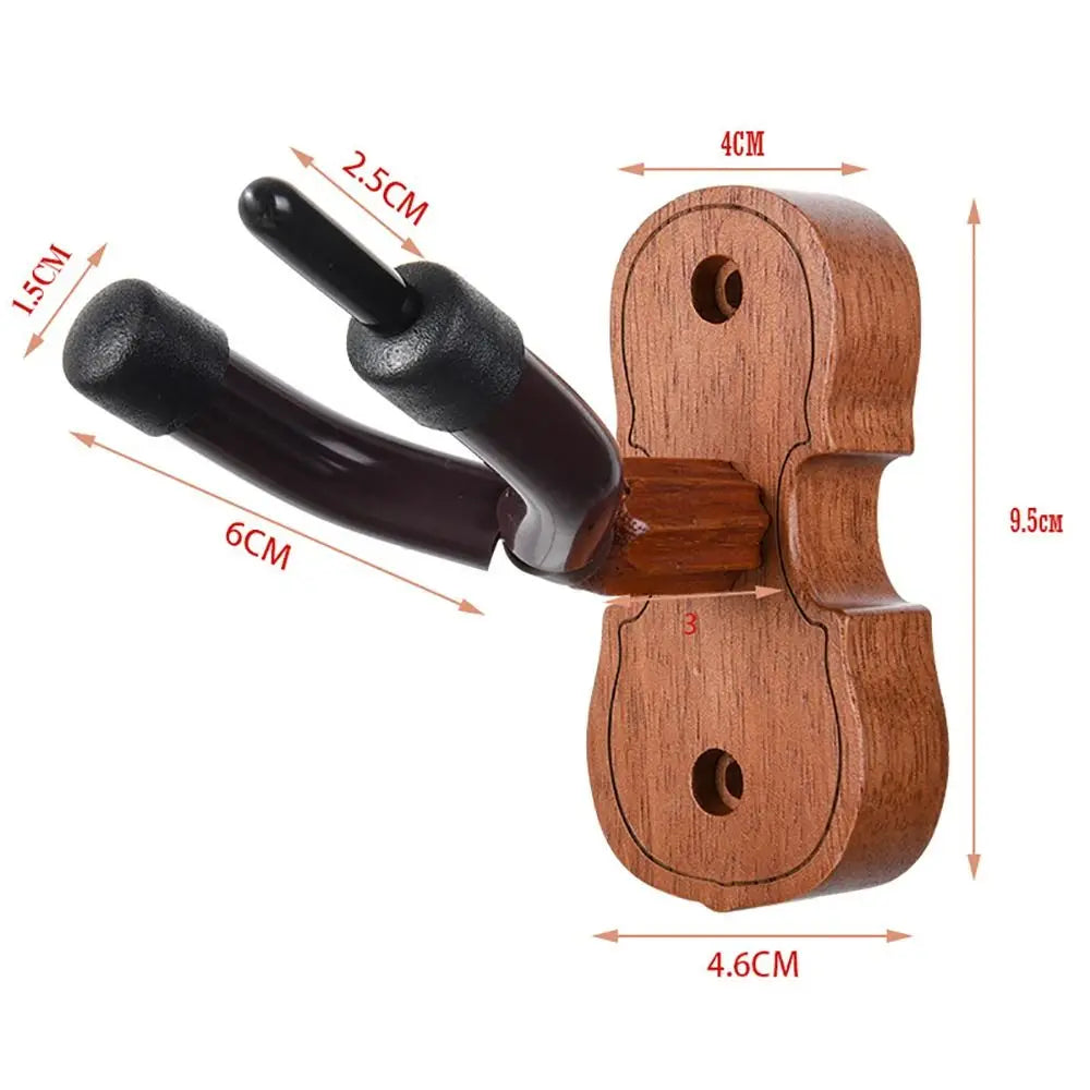 High Quality Wood Base Violin Hanger Hook Wall Mount with Bow Hook Violin/Viola Stand Non-slip Violin Hanger Violin/Viola