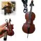 Crafted Leather Violin Keychain Miniature Musical Instrumen Keychain Niche Design Sense Backpacks Decoration Gift For Christmas
