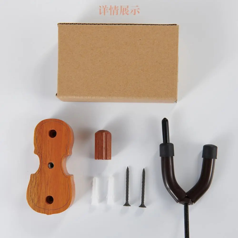 High Quality Wood Base Violin Hanger Hook Wall Mount with Bow Hook Violin/Viola Stand Non-slip Violin Hanger Violin/Viola